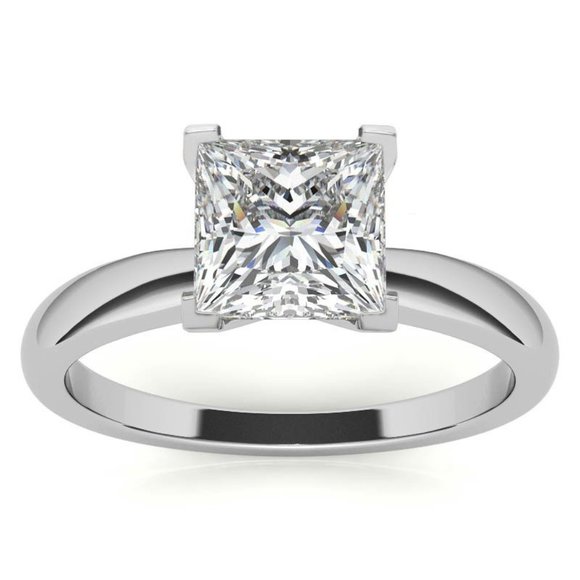 2ct D Colorless Princess Cut Moissanite Ring V Prong Solitaire Size 6 Size 11 - Picture 7 of 8